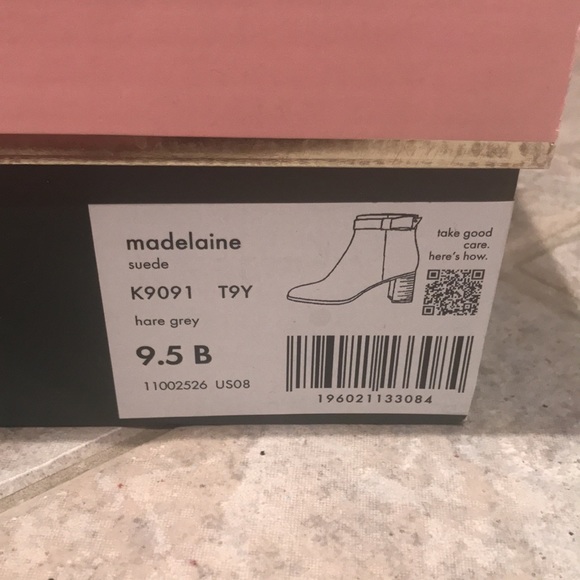 Kate Spade! Madelaine Hare Grey Strap Heeled Suede Booties NWT/NIB! - Picture 13 of 16